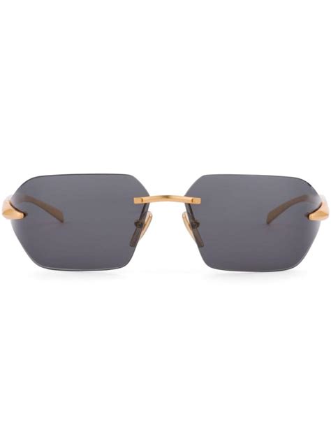 prada green mens glasses|prada rimless sunglasses.